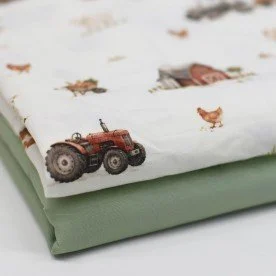 Poplin Katoen Digitale Print - Boerderijdieren