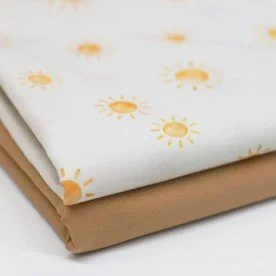 Poplin Katoen Digitale Print - Kleine Zonnetjes