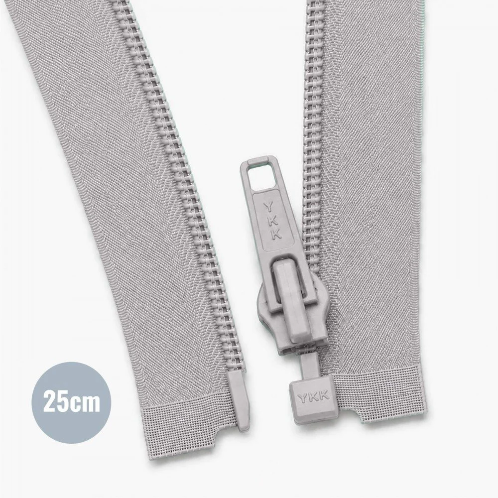 Deelbare Spiraalrits YKK Licht Grijs (576) 25CM Nylon
