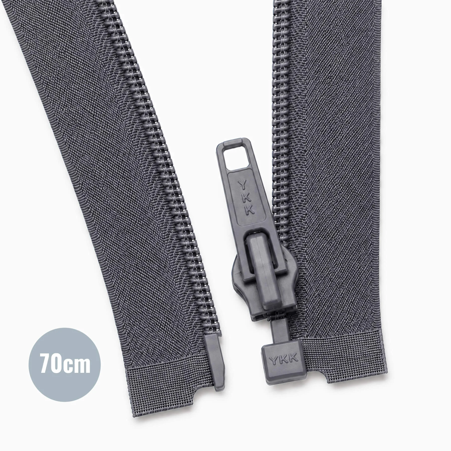 Deelbare Spiraalrits YKK Donker Grijs (306) 70CM Nylon