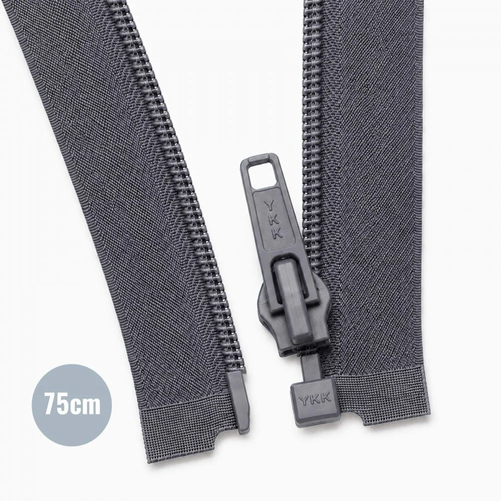 Fermetures Éclair Spirale Séparable Gris Foncé (306) 75CM Nylon