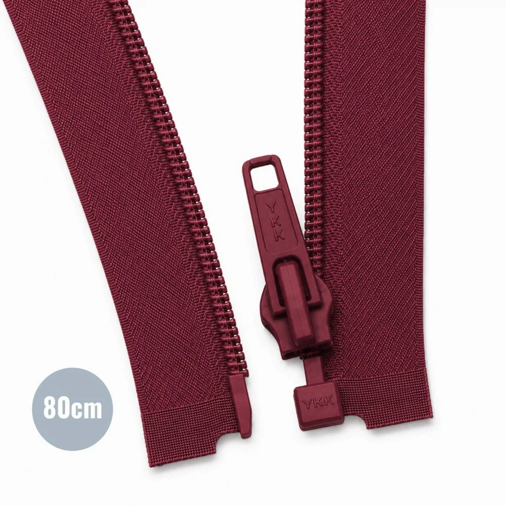 Teilbarer Spiralreißverschluss Bordeaux 80cm Teilbare Reißverschluss Bordeaux 80CM Nylon - (Teilbare YKK Reissverschlüsse Nylon)