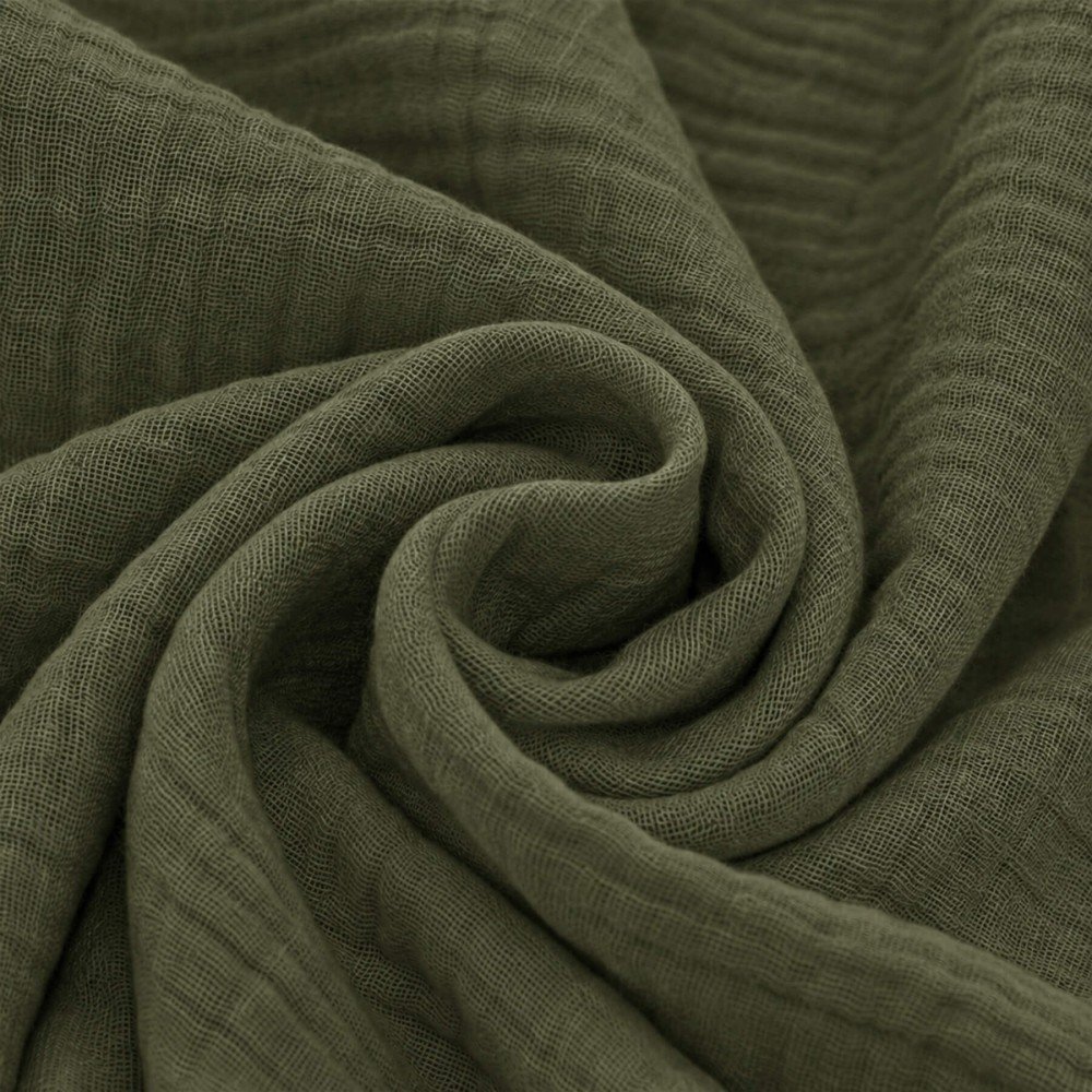 Double Gauze Fabric Army Green Double Gauze Fabric Army Green