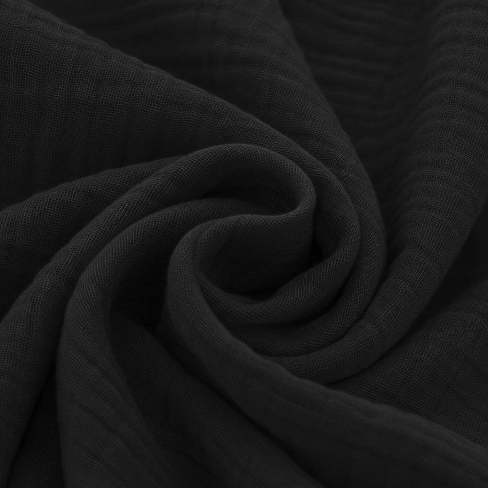 Double Gauze Fabric Black Double Gauze Fabric Black