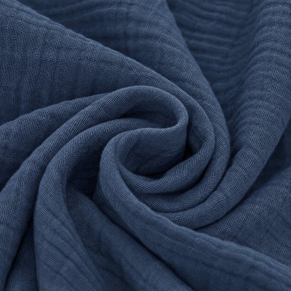 Baumwoll Musselin Stoff Dunkel Jeans