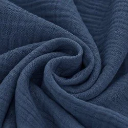 Baumwoll Musselin Stoff Dunkel Jeans