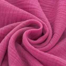 Tissu Double Gaze De Coton Fuchsia