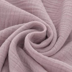 Tissu Double Gaze De Coton Vieux Rose