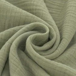 Baumwoll Musselin Stoff Olive 