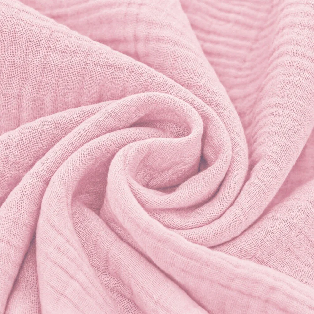 Baumwoll Musselin Stoff Rosa