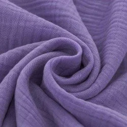 Tessuto Doppia Garza Di Cotone Viola
