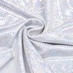 Hologramm Lycra Stoff (Zerbrochenes Glas) Weiß / Silber - (Tanz Stoffe)