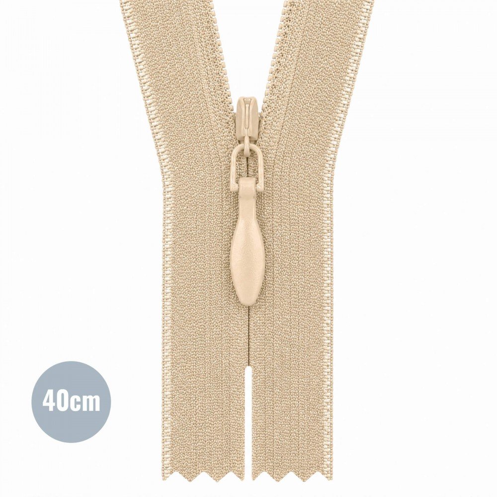 Blinde Rits Beige (573) 40CM YKK Niet Deelbaar