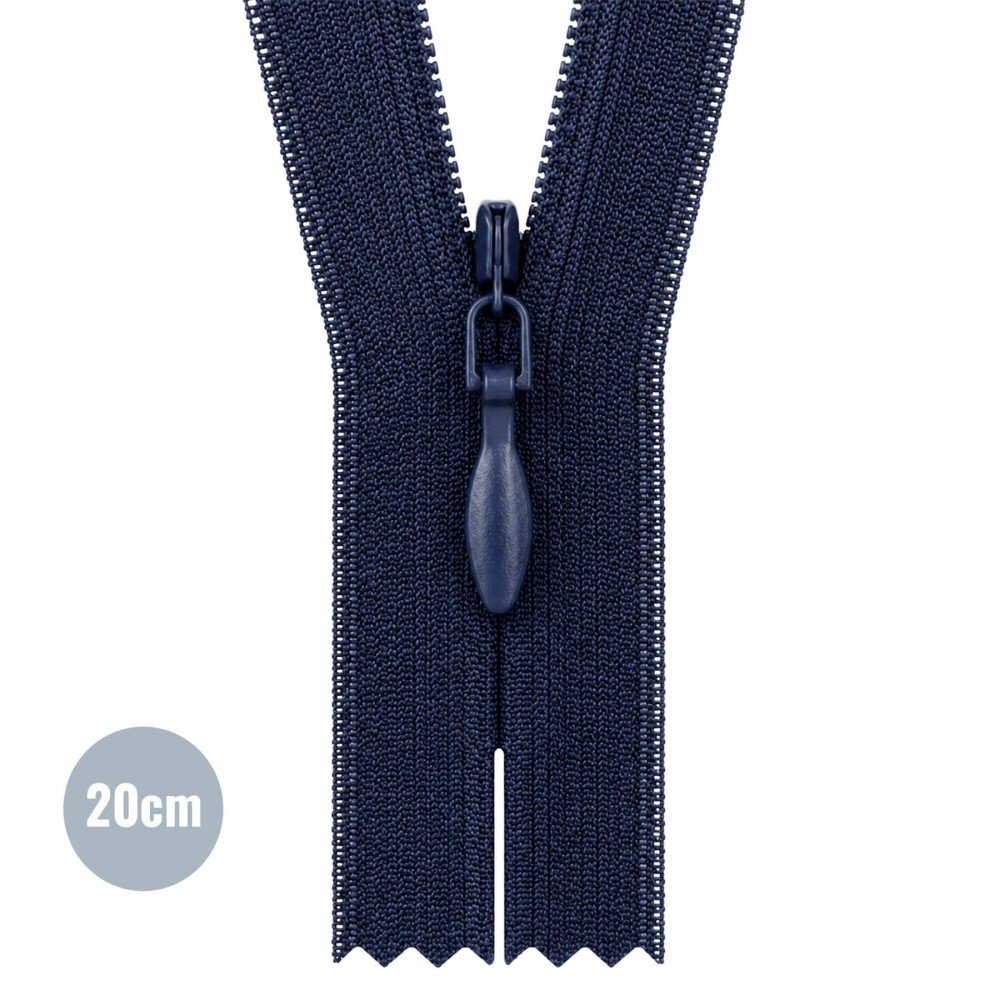 Usynlig Lynlås Navy (058) 20CM YKK Ikke-Delelige Usynlig Lynlås Navy YKK 20CM Ikke-Delelige - (Usynlig Lynlåse YKK Ikke Delbar)
