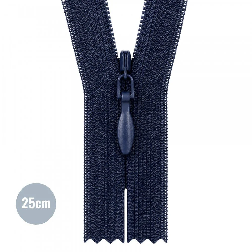 Fermetures Éclair Invisible Marine (058) YKK 25CM Non Séparable