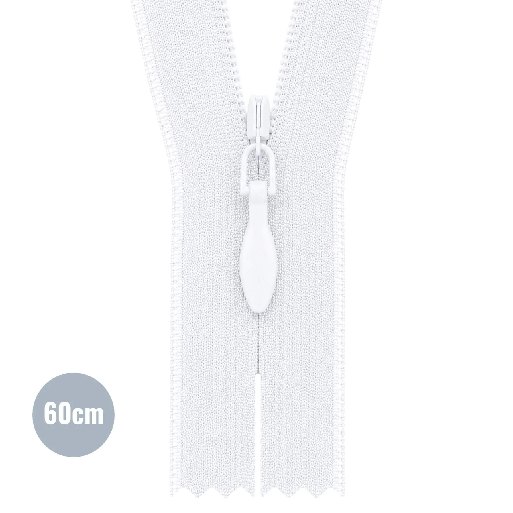 Blinde Rits Wit (501) 60CM YKK Niet Deelbaar