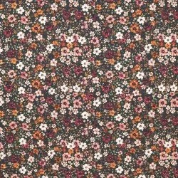 Jersey Cotton Fabric Digital Print - Dark Flower Green