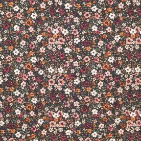 Bomuldjersey Digital Print - Mørk Blomst Grøn