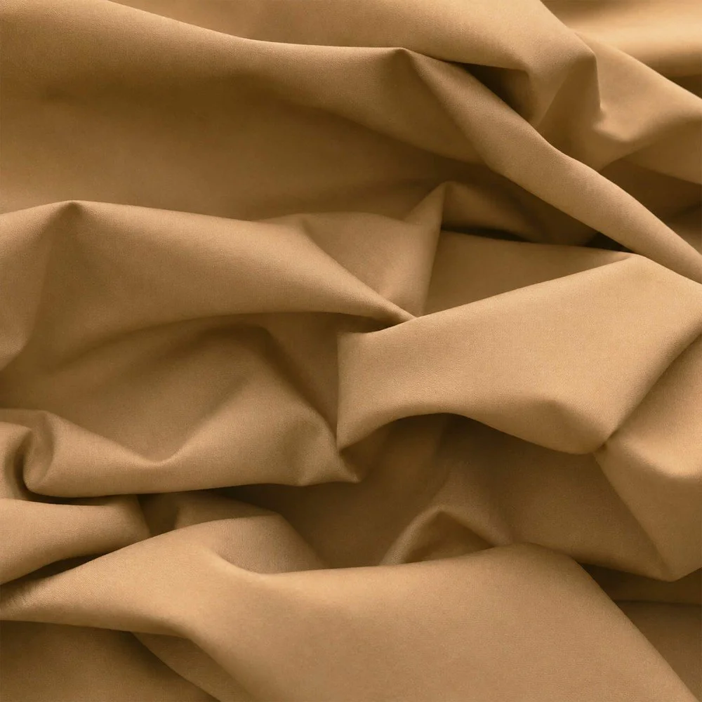Katoenen Poplin Stof Camel