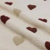 Teddy Fabric Embroidered - Big Hearts