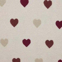 Teddy Fabric Embroidered - Big Hearts