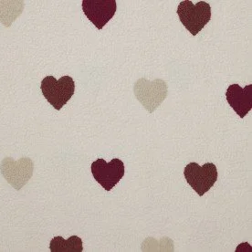 Teddy Fabric Embroidered - Big Hearts