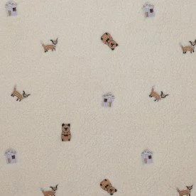 Teddy Fabric Embroidered - Woodland Animals