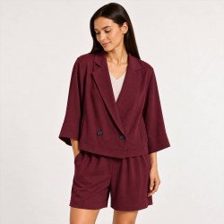 Bambus Twill Stoff Bordeaux Bambus Twill Stoff Bordeaux
