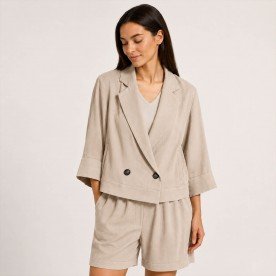 Tissu Bambou De Sergé Beige Clair