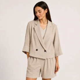 Tessuto Bambù Di Saia Beige Chiaro