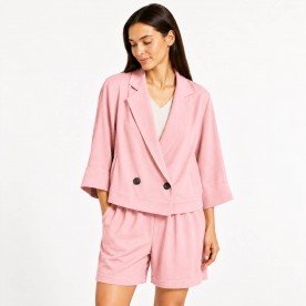 Tissu Bambou De Sergé Rose Clair