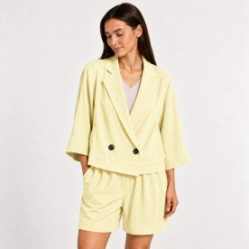 Tissu Bambou De Sergé Jaune Clair