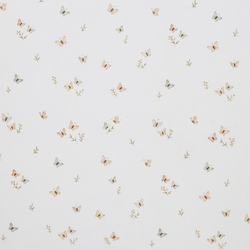 Poplin Katoen Digitale Print - Kleine Vlinders