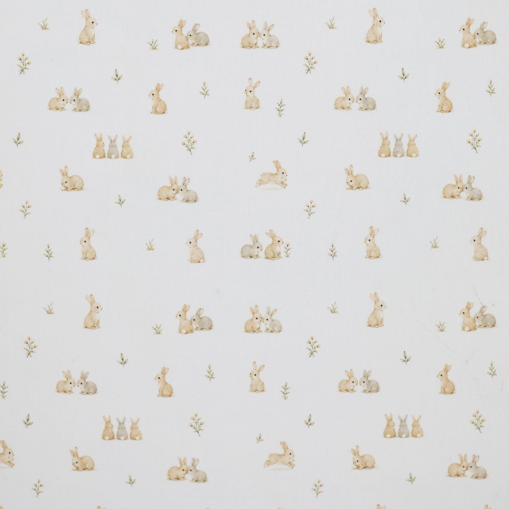 Poplin Katoen Digitale Print - Konijnen