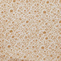 Baby Musselin Stof Digital Print - Beige Vintage Blomst