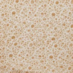 Tessuto Doppia Garza Stampa Digitale - Beige Fiore Vintage