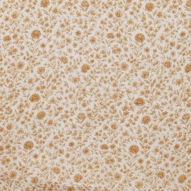 Baby Musselin Stof Digital Print - Beige Vintage Blomst