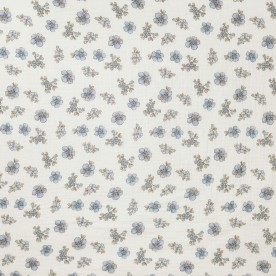 Baby Musselin Stof Digital Print - Glem Mig Ikke Blomst