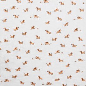 Baby Musselin Stof Digital Print - Legende Hunde