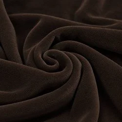 Tissu Nicky Velours Brun Chocolat