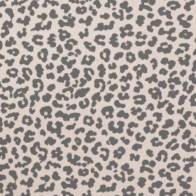 Rib Jersey Strikstof Muster - Stor Leopard Lys Beige
