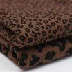Rib Jersey Strikstof Digitalt Tryk - Stor Leopard Brun Rib Jersey Strikstof Muster - Leopardtryk Brun - (Jerseystoffer)