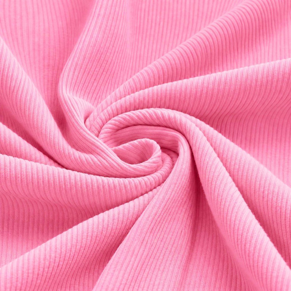 Rib Knit Jersey Fabric Bubblegum Pink Rib Knit Jersey Fabric Bubblegum Pink