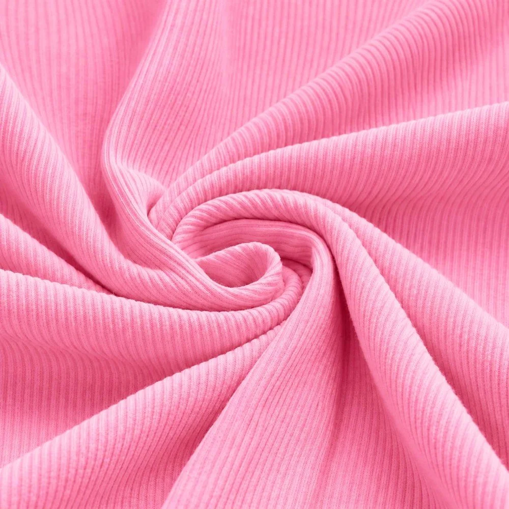 Rib Knit Jersey Fabric Bubblegum Pink Rib Knit Jersey Fabric Pastel Pink - (Jersey Fabrics)