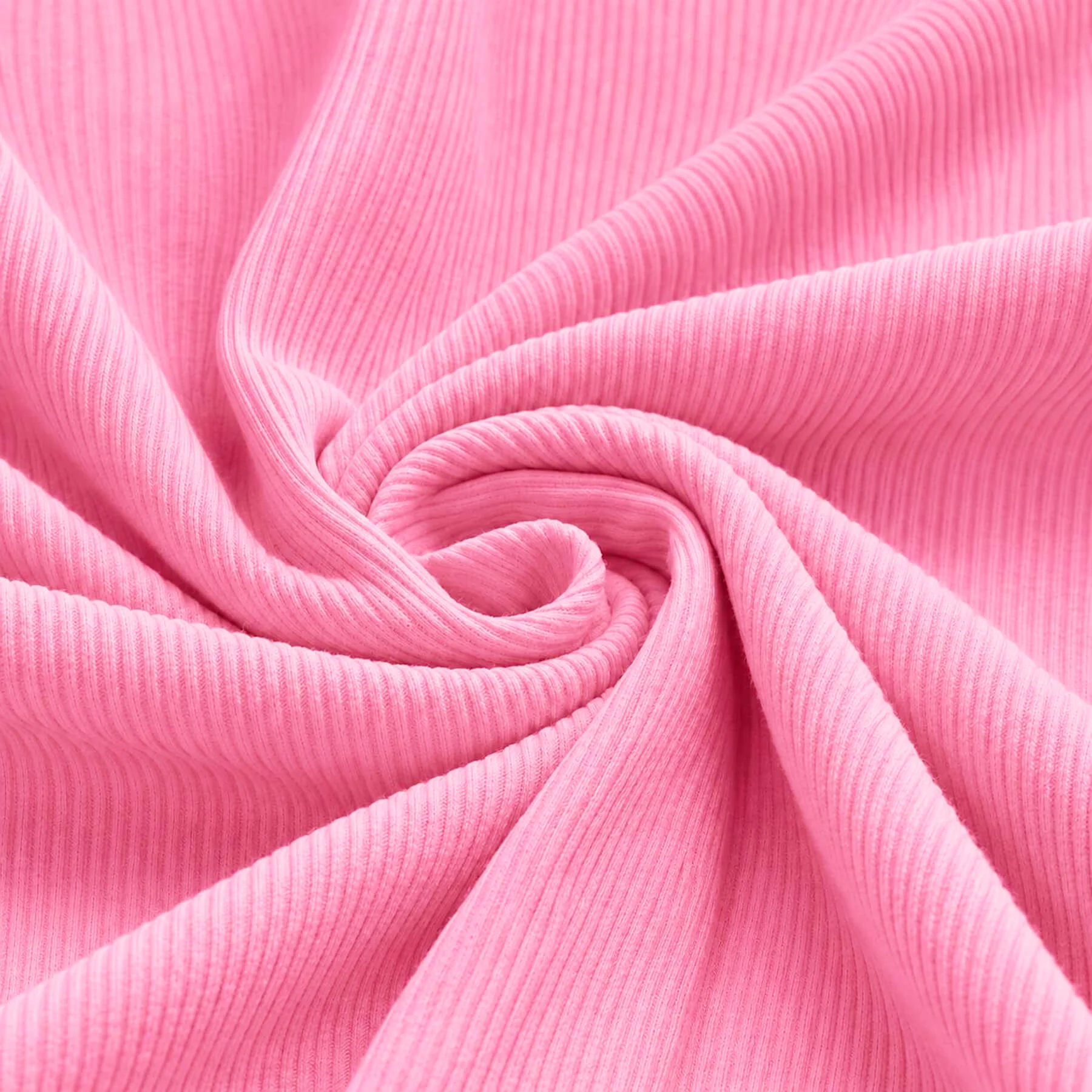 Rib Jersey Stof Bubblegum Roze