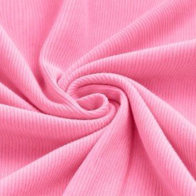 Rib Knit Jersey Fabric Bubblegum Pink