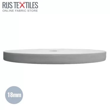 Taśma Gumkowa Gładka 18mm Biały | Rijs Textiles Taśma Gumkowa Gładka 18mm Biały Wstążki