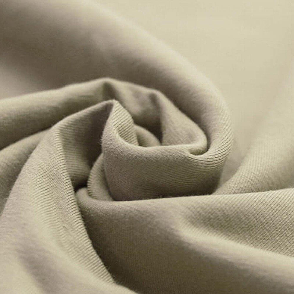 Økologisk Bomuldsjersey Stof Mørk Beige