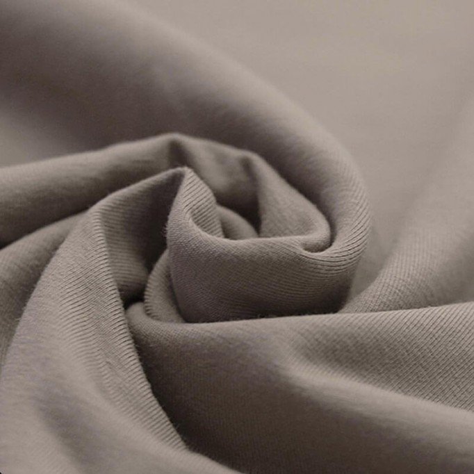 Tissu Jersey De Coton Bio Taupe - (Tissus Jersey)