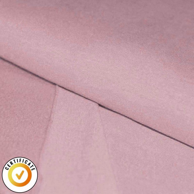 Tissu French Terry En Coton Bio Vieux Rose - (Tissus Jersey)